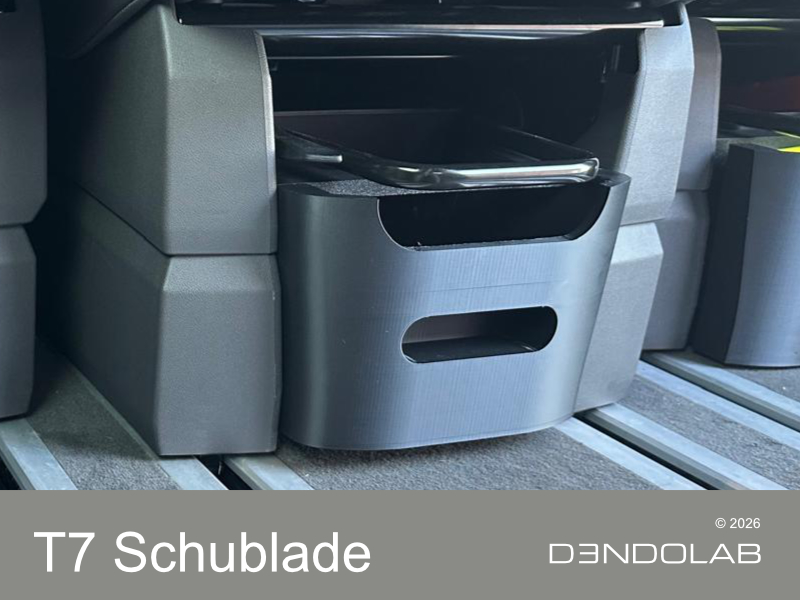 T7 Drawer mounted under the rear seat of a VW T7 Multivan